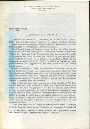 Immagine del venditore per Actes du XI Congrs International d'Histoire des Sciences. - Extrait : Humboldt et Darwin. venduto da PRISCA