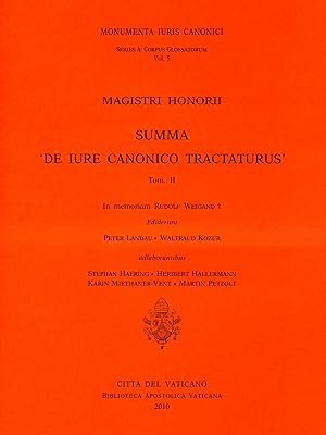 Image du vendeur pour Magistri Honorii Summa "De iure canonico tractaturus". - II mis en vente par Libreria Studio Bosazzi