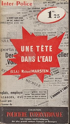 Seller image for POLICIERE INTERNATIONALE. INTER POLICE 21. UNE TTE DANS L'EAU (Richard Marsten) 1960 for sale by PRISCA