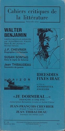 Imagen del vendedor de Cahiers critiques de la littrature - Nouvelle srie - N1/2 septembre 1979 - Walter Benjamin a la venta por PRISCA