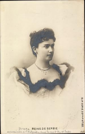 Ansichtskarte / Postkarte Serbien, Königin Draga Main, Portrait