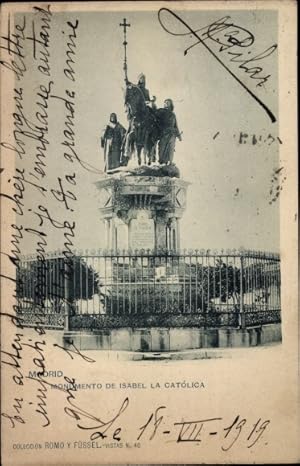 Ansichtskarte / Postkarte Madrid Spanien, Denkmal Isabel La Catolica