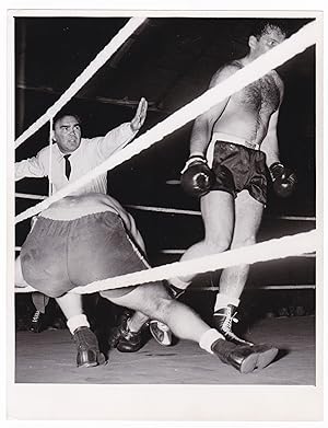 Boxen Pressefoto Hans Friedrich Willi Hoepner Schwergewicht Max Schmeling 1956