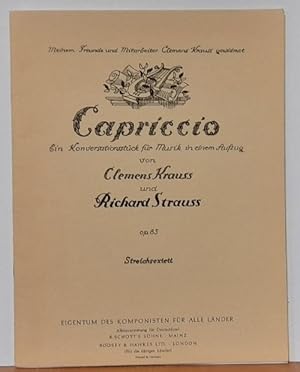 Bild des Verkufers fr Capriccio (Ein Konversationsstck fr Musik in einem Aufzug von Clemens Krauss und Richard Strauss Op. 85. Streichsextett) zum Verkauf von ANTIQUARIAT H. EPPLER