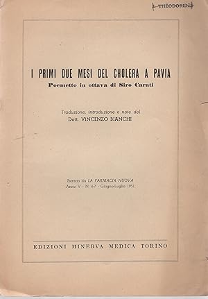 Imagen del vendedor de I primi due mesi del Cholera a Pavia. a la venta por PRISCA