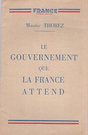 Imagen del vendedor de Le gouvernement que la France attend a la venta por PRISCA