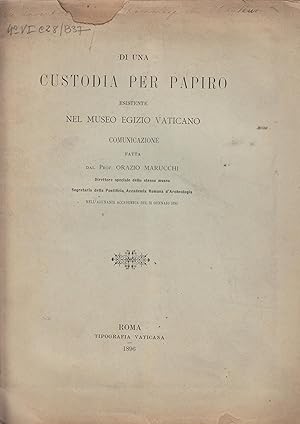 Image du vendeur pour Di una custodia per papiro esistente nel museo egizio vaticano comunicazione mis en vente par PRISCA