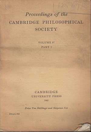 Imagen del vendedor de Proceedings of the Cambridge Philosophical Society - Volume 37 - Part 1 a la venta por PRISCA