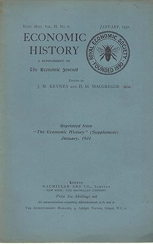 Imagen del vendedor de Economi History, a supplement of the Economic Journal.January 1931. a la venta por PRISCA