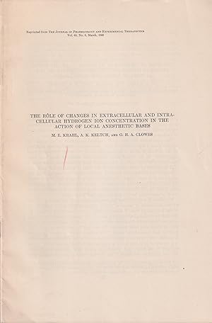 Seller image for The Rle of Changes in Extracellular and Intracellular Hydrogen Ion Concentration in the Action of Local Anesthetic Bases. for sale by PRISCA