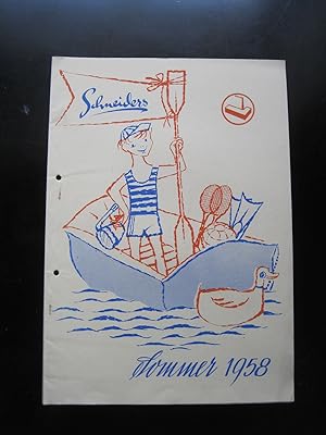 Schneiders Bade- und Wassersportartikel. Sommer 1958. Kollektionskatalog mit Preisangaben.
