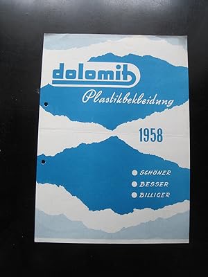 dolomit Plastikbekleidung. Kollektionskatalog 1958 mit Preisliste. Schöner - besser - billiger.