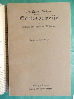 Bild des Verkufers fr Die Gottesbeweise bei Thomas von Aquin und Aristoteles zum Verkauf von Buchantiquariat Uwe Sticht, Einzelunter.