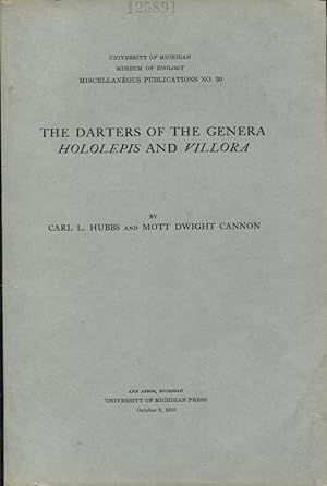 Seller image for The Darters of the genera Hololepis and Villora : by Carl L. Hubbs ; Mott Dwight Cannon. for sale by PRISCA