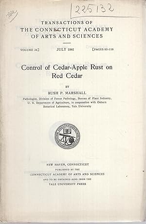 Seller image for Control of cedar-apple rust on red cedar for sale by PRISCA