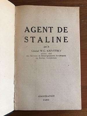 Seller image for Agent de Staline. for sale by Libretto Antiquariat & mundart.ch