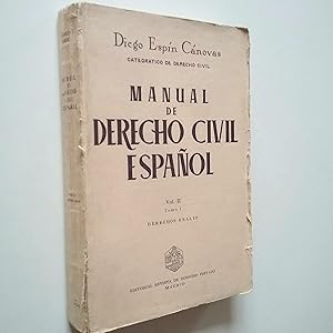 Bild des Verkufers fr Manual de Derecho Civil Espaol. Vol. II. Tomo I. Derechos reales zum Verkauf von MAUTALOS LIBRERA