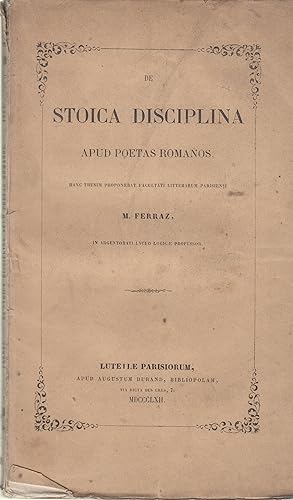 Seller image for De stocia disciplina apud poetas romanos. for sale by PRISCA