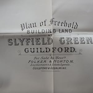 Slyfield Green, Guildford, Surrey, Auction catalogue with large coloured folding map -1910 - for ...