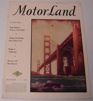 Motorland, September 1933, Volume Xxxiii, Number 3