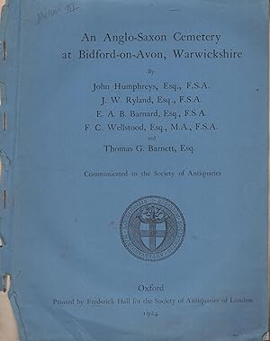 Imagen del vendedor de V. An Anglo-Saxon Cemetery at Bidford-on-Avon, Warwickshire a la venta por PRISCA