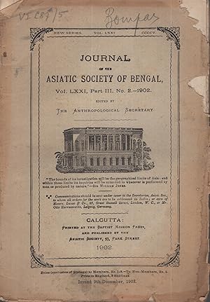 Seller image for Journal of the Asiatic Society of Bengal. - Vol. LXXI, Part III, N 2 for sale by PRISCA