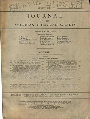 Seller image for Journal of the American Chemical Society. - Vol. 58 - N 8 for sale by PRISCA