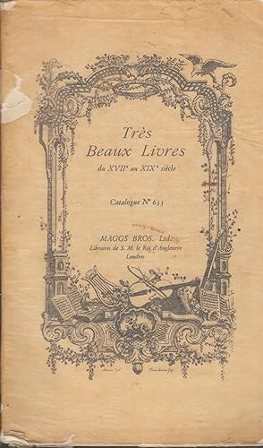 Image du vendeur pour Trs beaux livres du XVIIe au XIXe sicle. Catalogue n 655 mis en vente par PRISCA