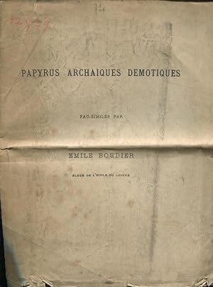 Imagen del vendedor de Papyrus Archaques Dmotiques. a la venta por PRISCA