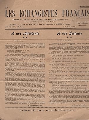 Image du vendeur pour Les changistes Franais. Organe de liaison de l'Amicale des changistes Franais - N 1 - Octobre 1945 mis en vente par PRISCA