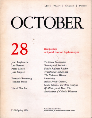 Seller image for October, No. 28 (Spring 1984) Discipleship: A Special Issue on Psychoanalysis for sale by Specific Object / David Platzker