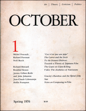 Image du vendeur pour October, No. 1 (Spring 1976) mis en vente par Specific Object / David Platzker