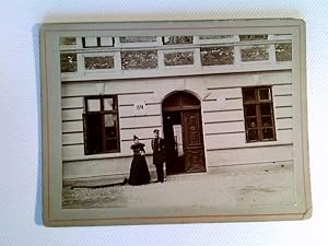 Kabinettfoto, Kaserne in Goldap, Masuren, Ostpreussen, Polen, Personen, datiert 1898