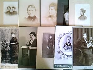 10x Kabinettfoto, Portraits, Damen, teilweise USA, ca. 1910-1920, Konvolut