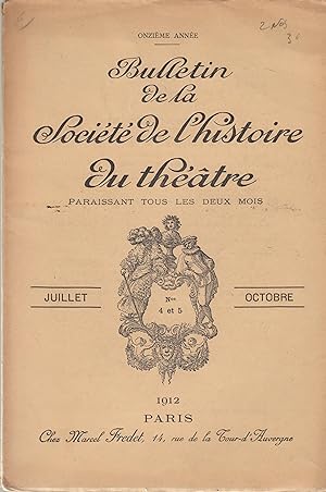 Immagine del venditore per Bulletin de la Socit de l'histoire du thtre - Onzime anne venduto da PRISCA