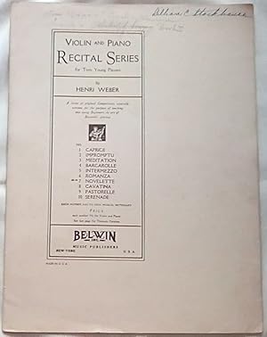 Image du vendeur pour Novelette: Violin and Piano Recital Series for Two Young Players mis en vente par P Peterson Bookseller