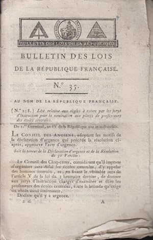 Seller image for Bulletin des lois de la Rpublique Franaise n 35 for sale by PRISCA