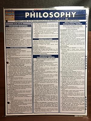 Immagine del venditore per Philosophy (QuickStudy Reference Guide) venduto da Rosario Beach Rare Books