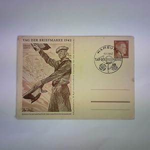 Tag der Briefmarke 1942. Einheitsorganisation der Deutschen Sammler - Ansichtskarte mit Abbildung...