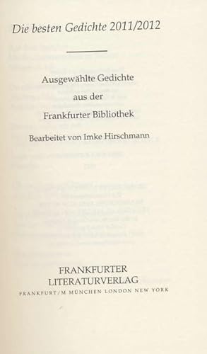Frankfurter Bibliothek / Die Lyrik des 21. Jahrhunderts. Dritte Abteilung / Die besten Gedichte 2...