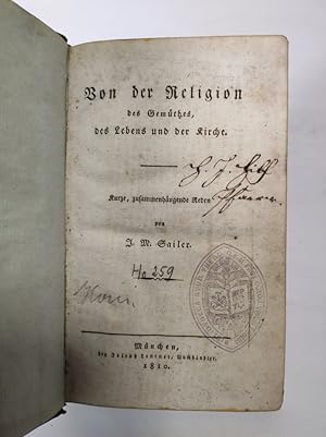 Imagen del vendedor de Von der Religion des Gemthes, des Lebens und der Kirche. Kurze, zusammenhngende Reden. a la venta por Antiquariat Bookfarm