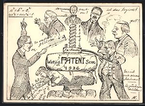 Seller image for Ansichtskarte Wetting. Patent Sem. 1926, Pauker mit Student in einer Presse for sale by Bartko-Reher