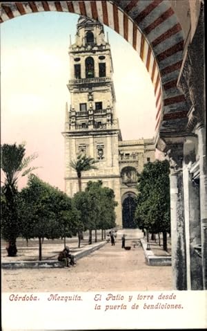 Imagen del vendedor de Ansichtskarte / Postkarte Crdoba Andalusien Spanien, Mezquita, El Patio y torre desde la puerta de bendiciones a la venta por akpool GmbH