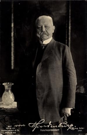 Ansichtskarte / Postkarte Reichspräsident Paul von Hindenburg, Portrait, Liersch