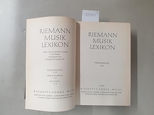 Imagen del vendedor de Riemann Musiklexikon, Personenteil A - K (1959) und Personenteil L - Z (1961) : a la venta por Versand-Antiquariat Konrad von Agris e.K.