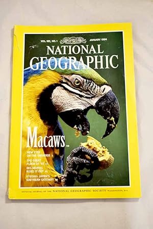 Immagine del venditore per National Geographic Magazine, Ao 1994, vol. 185, n 1:: New eyes on the universe; The great flood of '93; Des Moines, Iowa: riding out the worst of times; Kyushu: Japan's southern gateway; Macaws: winged rainbows venduto da Alcan Libros