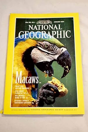 Immagine del venditore per National Geographic Magazine, Ao 1994, vol. 185, n 1:: New eyes on the universe; The great flood of '93; Des Moines, Iowa: riding out the worst of times; Kyushu: Japan's southern gateway; Macaws: winged rainbows venduto da Alcan Libros