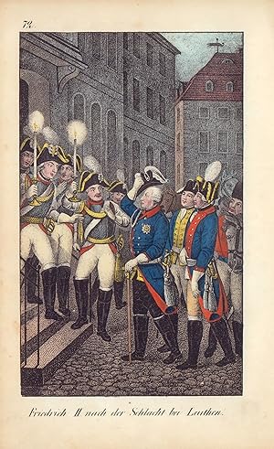 Bild des Verkufers fr Original Lithographie von 1832. Friedrich II. nach der Schlacht bei Leuthen. zum Verkauf von ANTIQUARIAT Franke BRUDDENBOOKS