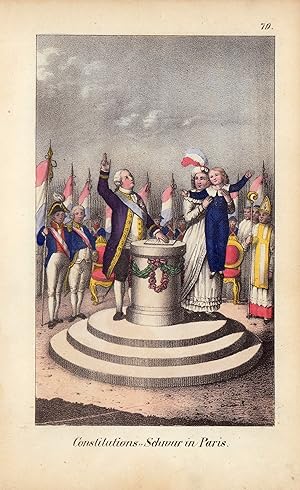 Bild des Verkufers fr Original Lithographie von 1832. Constitutions,,Schwur in Paris. zum Verkauf von ANTIQUARIAT Franke BRUDDENBOOKS