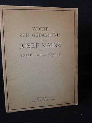 Seller image for Worte zum Gedchtnis an Josef Kainz - Gedenkrede gehalten am 22. Oktober 1910 im Deutschen Theater zu Berlin. for sale by ANTIQUARIAT Franke BRUDDENBOOKS